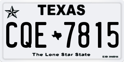 TX license plate CQE7815