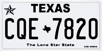TX license plate CQE7820