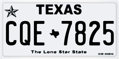 TX license plate CQE7825