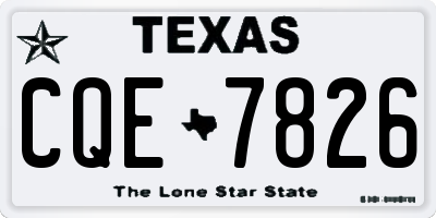 TX license plate CQE7826