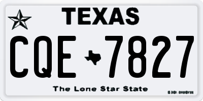 TX license plate CQE7827