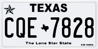 TX license plate CQE7828