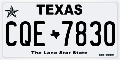 TX license plate CQE7830