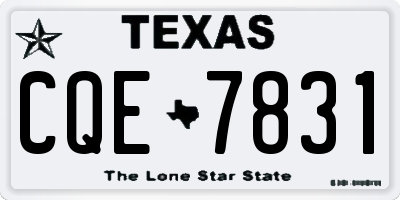 TX license plate CQE7831