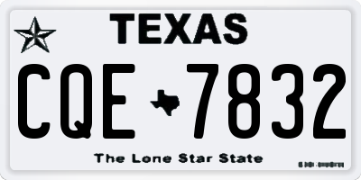TX license plate CQE7832