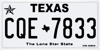 TX license plate CQE7833