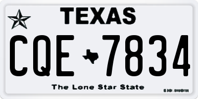 TX license plate CQE7834