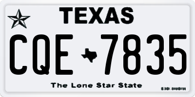 TX license plate CQE7835
