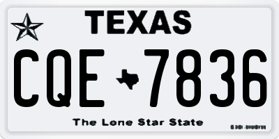 TX license plate CQE7836