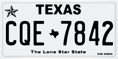TX license plate CQE7842