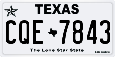 TX license plate CQE7843