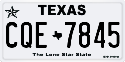 TX license plate CQE7845