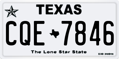 TX license plate CQE7846