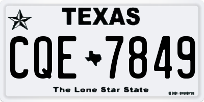 TX license plate CQE7849