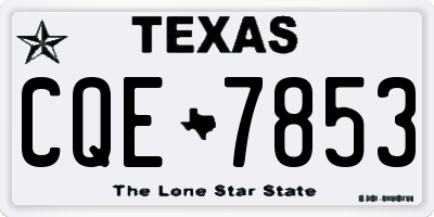 TX license plate CQE7853