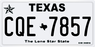 TX license plate CQE7857