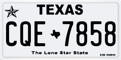 TX license plate CQE7858
