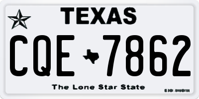 TX license plate CQE7862