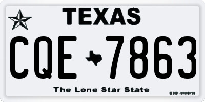 TX license plate CQE7863