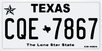 TX license plate CQE7867
