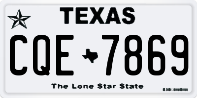 TX license plate CQE7869