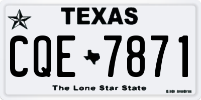 TX license plate CQE7871