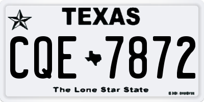 TX license plate CQE7872