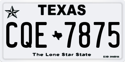 TX license plate CQE7875