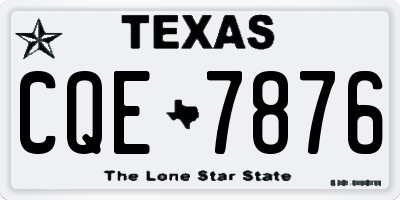 TX license plate CQE7876