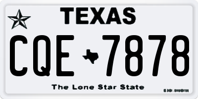 TX license plate CQE7878