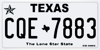 TX license plate CQE7883
