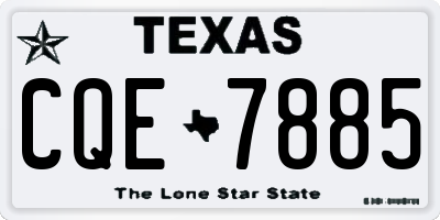 TX license plate CQE7885