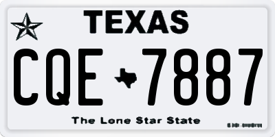 TX license plate CQE7887