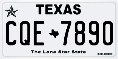 TX license plate CQE7890