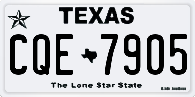 TX license plate CQE7905
