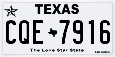 TX license plate CQE7916