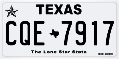 TX license plate CQE7917