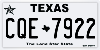 TX license plate CQE7922