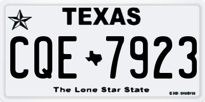 TX license plate CQE7923