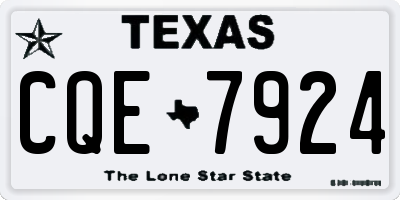 TX license plate CQE7924