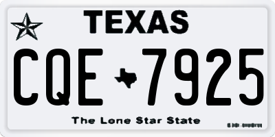 TX license plate CQE7925