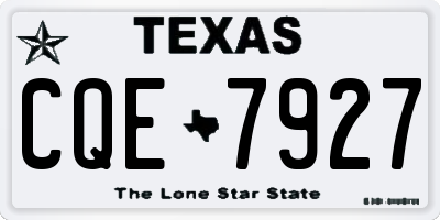 TX license plate CQE7927