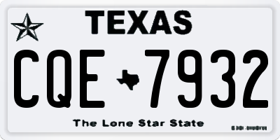 TX license plate CQE7932