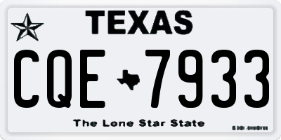 TX license plate CQE7933