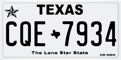 TX license plate CQE7934