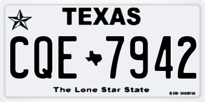 TX license plate CQE7942
