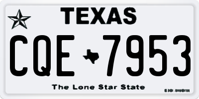 TX license plate CQE7953