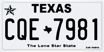 TX license plate CQE7981