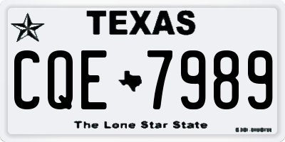 TX license plate CQE7989