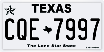 TX license plate CQE7997